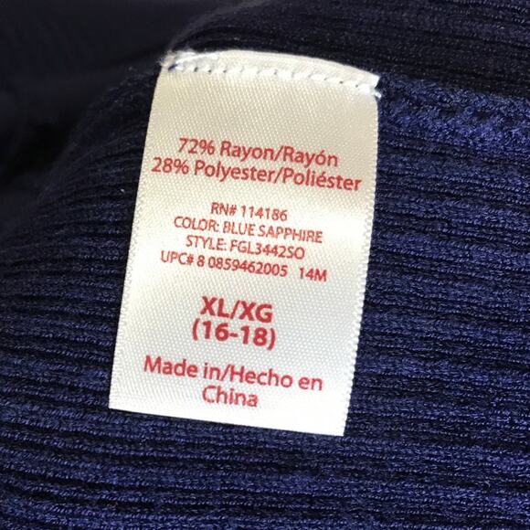 Faded Glory Blue Sapphire V-neck Long Sleeve Cardigan Knit Sweater XL - Picture 4 of 7